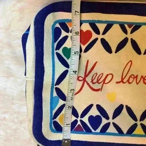 Giant Brighton Tote Shopper’s Canvas Bag Love Themed Hearts Gift New NWT - Picture 13 of 15